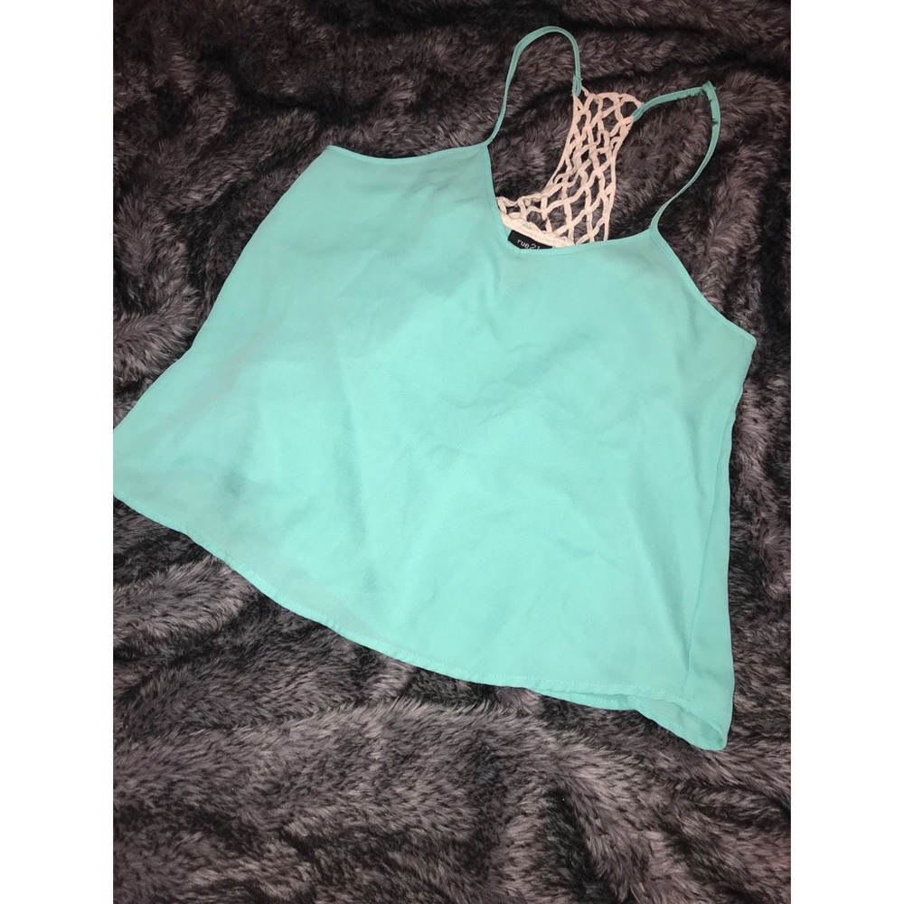 Sea foam green tank.